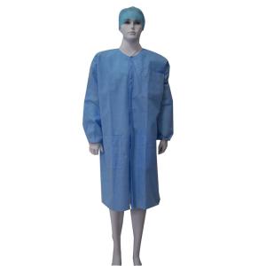 Quality Protective Polyester Long Sleeve Disposable Non Woven Isolation Gown Ppe wholesale