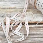 10mm*50y Cotton Stitched Edge Ribbon ISO9001 Custom Cotton Ribbon