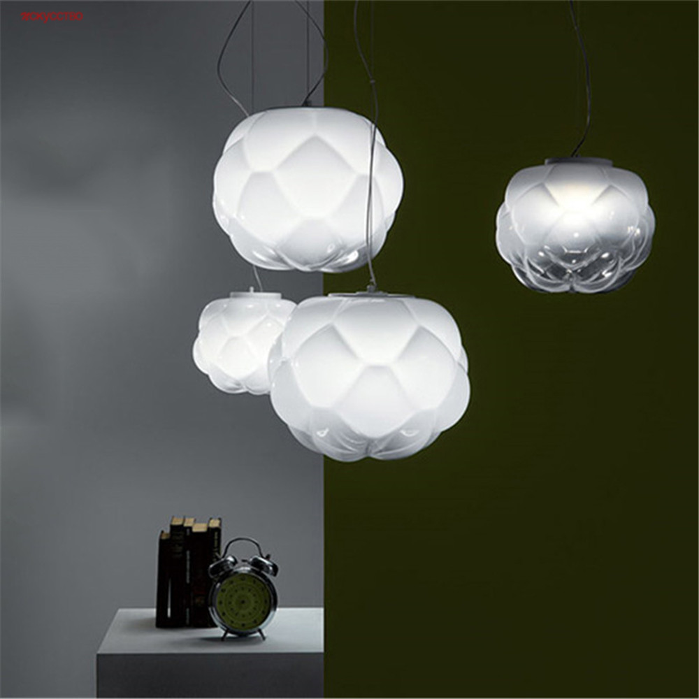 Postmodern Design Glass Cloud Flower Led Pendant Lights For Kitchen Dining Room Bedside Suspension lamp(WH-GP-100)