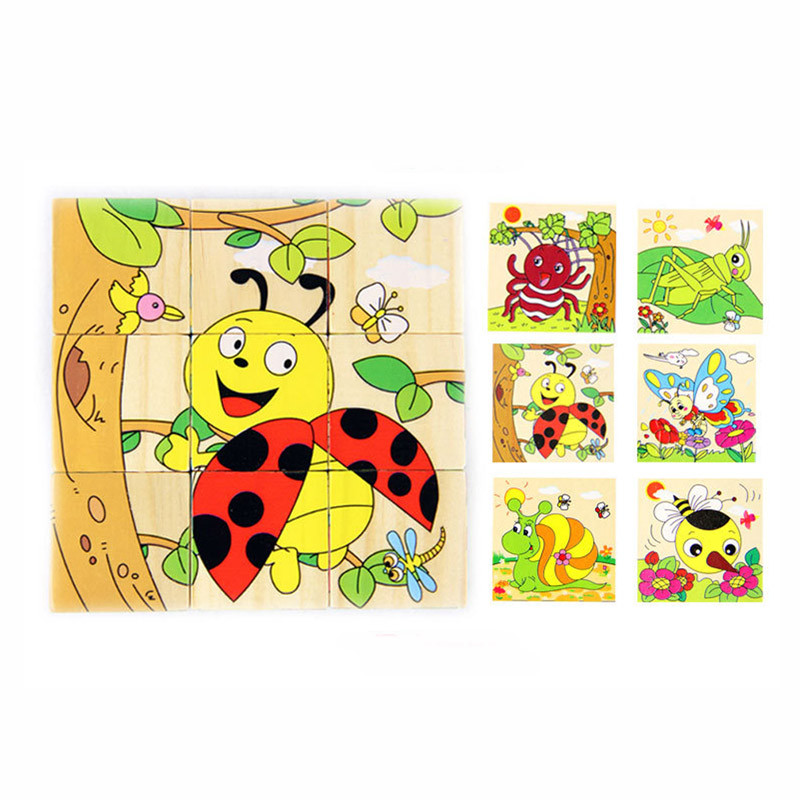 3.5cm Fruit Wooden Blocks Toys Animal Puzzle Blocks For Kids