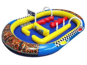 Quality Family Gardens Inflatable Amusement Park With Speedboat Race Track wholesale