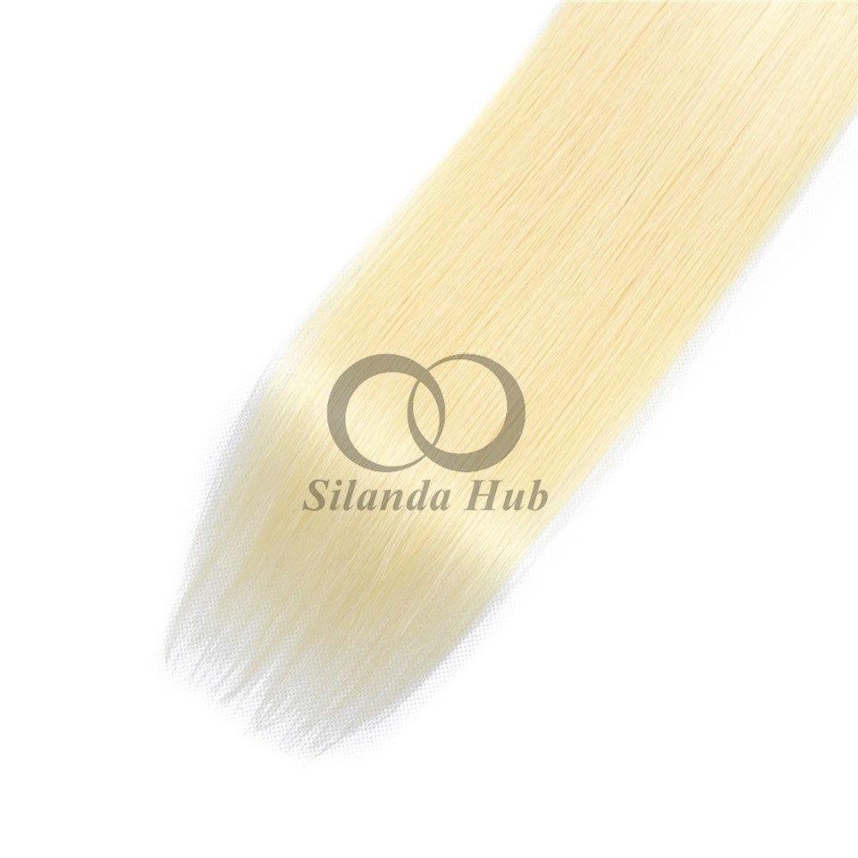 #613 Bleached Blonde Straight Remy Human Hair Bundles Sew In Weave Bundles Brazilian Bundle Deals