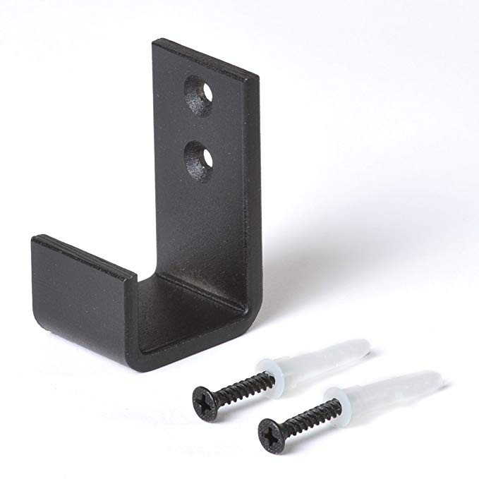 45mm L X48mm H Half Round Black Floor Guide Floor Mount Sliding Barn Door Hardware