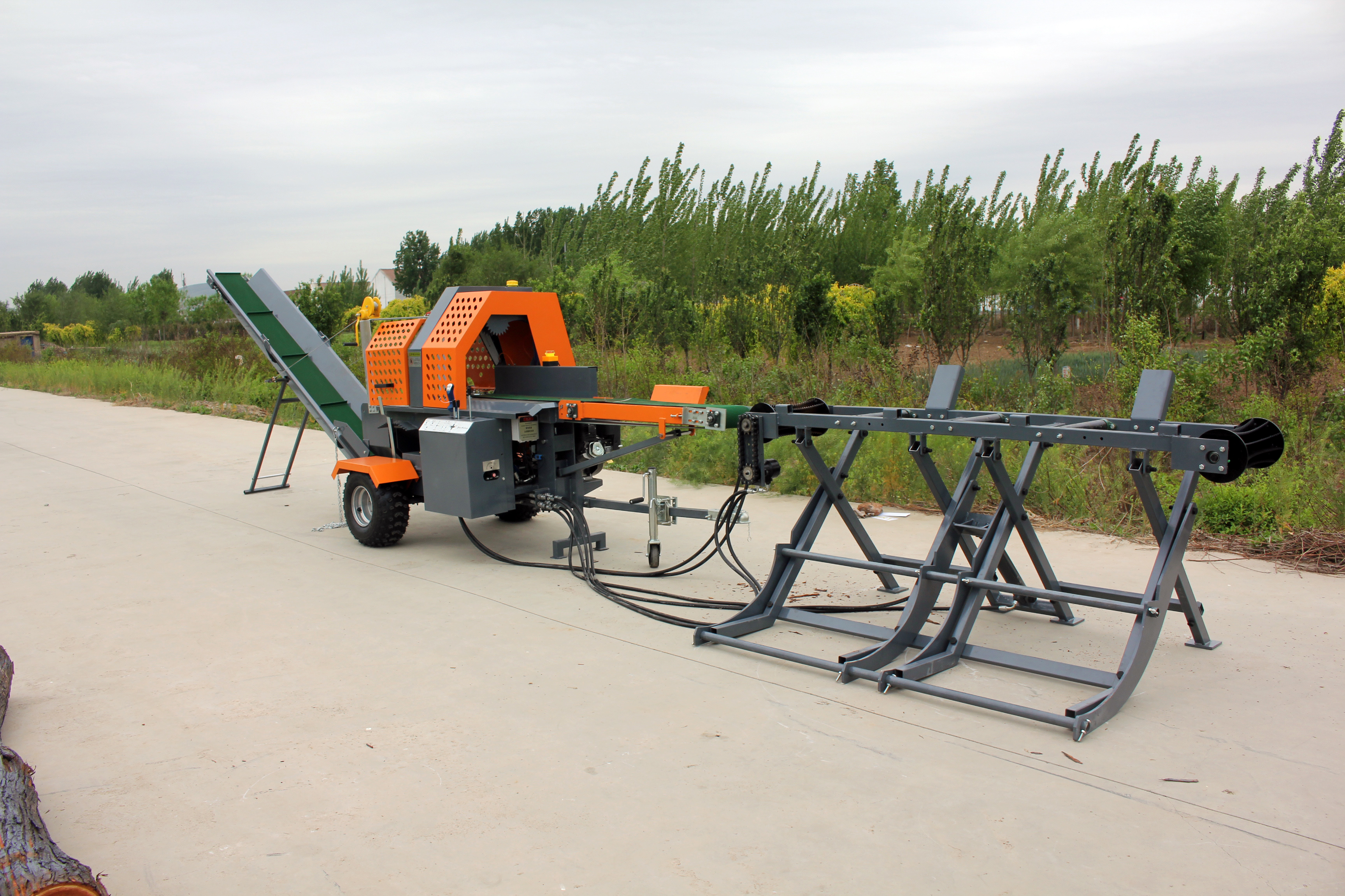 18HP Gasoline Log Splitter And Wood Shredder For Cutting Wood Branch