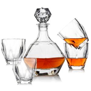 Quality LFGB Certified Crystal Glass Set Whiskey Decanter Set High Quality Glass Stopper wholesale
