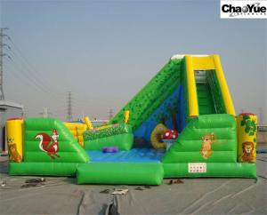 Quality Green forest with animas inflatable slide combo (CYFC-05) wholesale