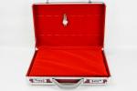 Lockable Aluminum Watch Display Case For 37 Watches Red PU Leather Material