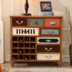 Quality MDF Board 108cm Height European Retro Drinks Storage Living Room Cabinet wholesale