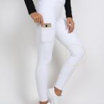 White Full Grip Competition Pantalon Equitation Horse Riding Pants Tight Waist