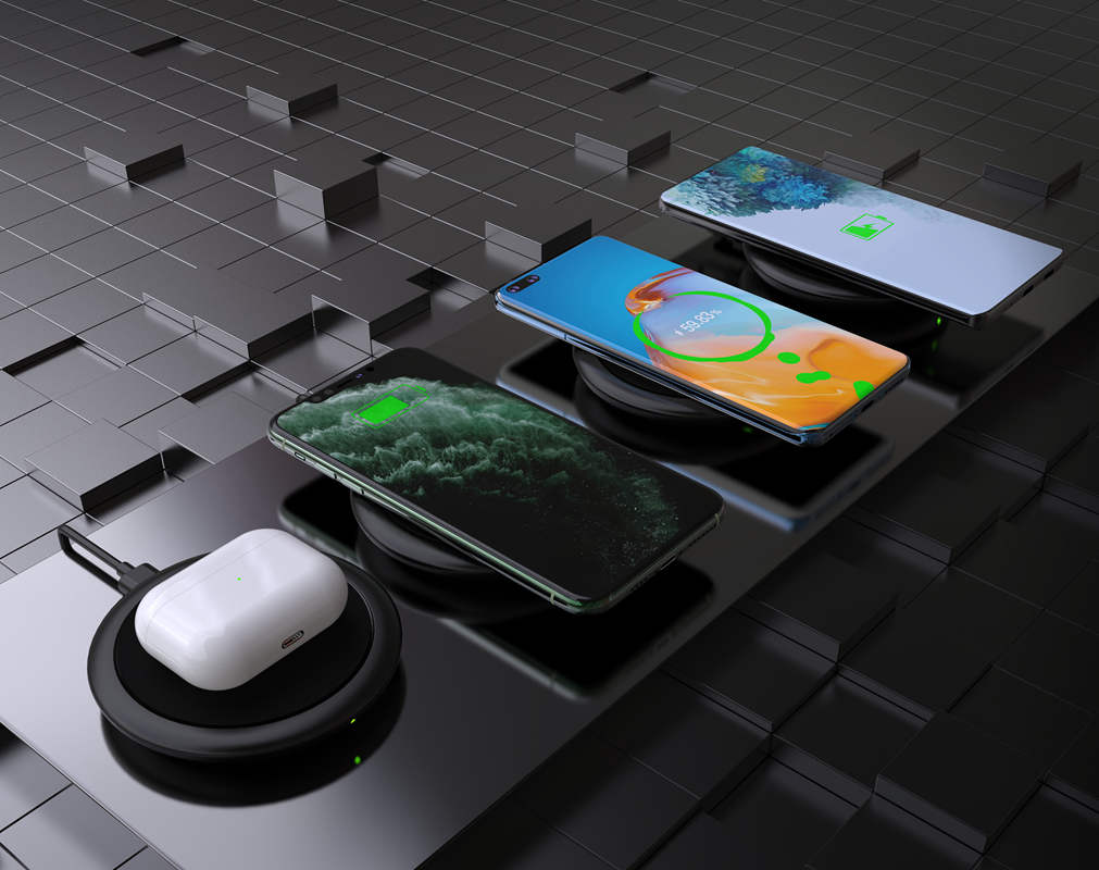 Desktop Dual Silicone cover Qi 15W Wireless Charging Pad