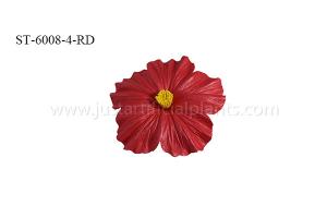 Quality Elegant Artificial Hibiscus Rosa - Sinersis 4 Inch Red Flower Eco Friendly wholesale