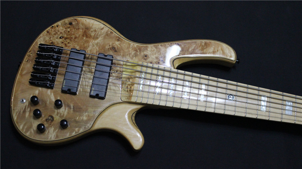 6 string classic electric bass active circuit EMG black hardware free shipping