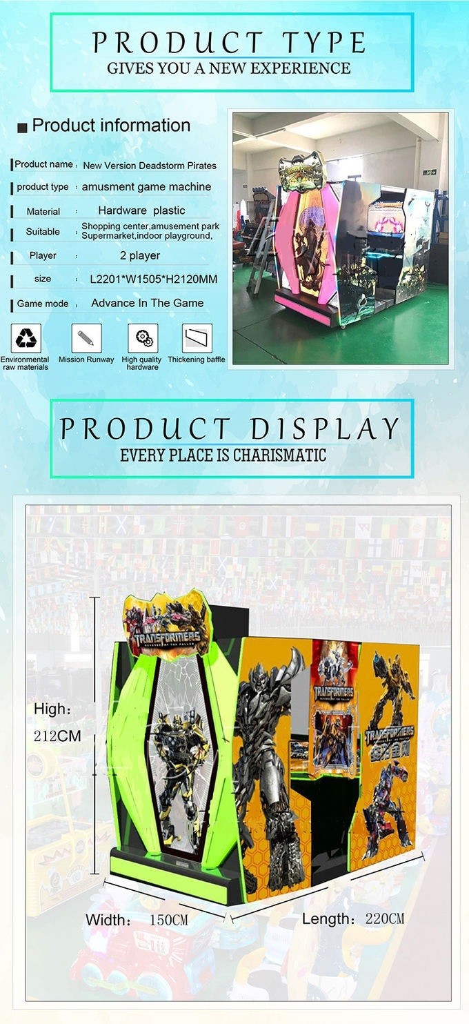Transformer Video Game Machine / Shooting Game Cabinet In Amusement Park