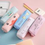 Canvas Pencil Case with PVC Lining Material and Cartoon Printing Zipper Pencil