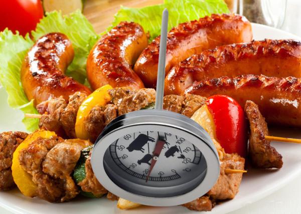 Mechanical Bimetallic Food Thermometer With Heat Resistant Glass Lens 304 Shell