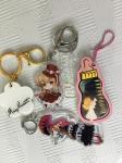 Harmless OEM Engraved Acrylic Keychain , Anime Cute Cartoon Keychain