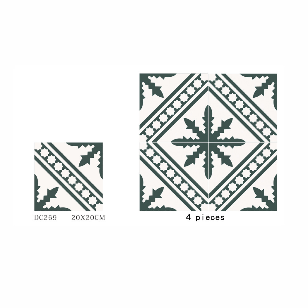 Green And Beige 200x200mm Indoor Floor Tile For Dining Room And scratch-resistant Ceramic Rustic Tiles For Living Room