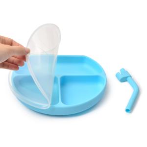 Quality Sky Blue Silicone Plate Microwave Childrens Silicone Plates BPA Free wholesale
