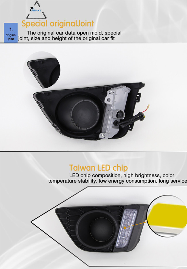 Single 2pcs LED Daytime Running Light 60w Honda Fit Jazz Fog Lamp DRL