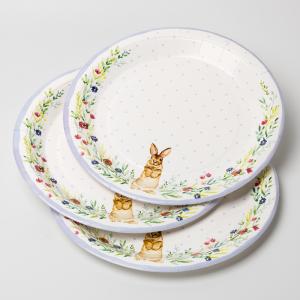 Quality Disposable Cute Rabbit Paper Plate Child Party Supplies Dish Set wholesale