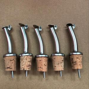 Quality Hot sell stainless steel oil pourer spout with nature cork stopper wholesale