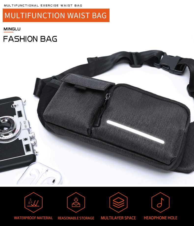 Fashionable Pillow Shape Waterproof Waist Bag For Men OEM & ODM