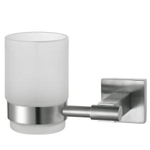 Quality Sturdy Hotel Bathroom Toothbrush Holder With Frosted Glass Cup wholesale