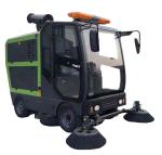 Green Environmentally Friendly 550mm 2 Brush Heads Road Sweeper Can Sit Drive