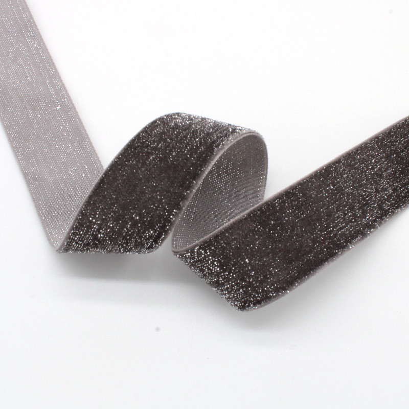 Shinny Glitter Silver Gold Velvet Ribbon 10mm-38mm Luxury Velvet Ribbon