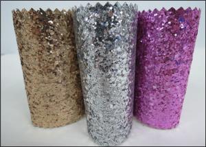 Quality Custom Design Grade 3 PU Glitter Fabric 0.7mm For Making Hair Accessories wholesale