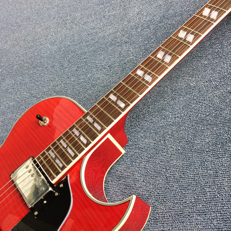 New style high quality hollow body jazz electric guitar, Tremolo system ,Cherry burst color