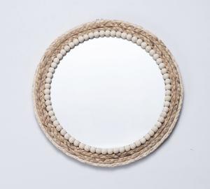 Quality Design Natural Bathroom Large Wall Decorative Woven Custom Framed Wooden Rattan Wicker Willow Mirror wholesale