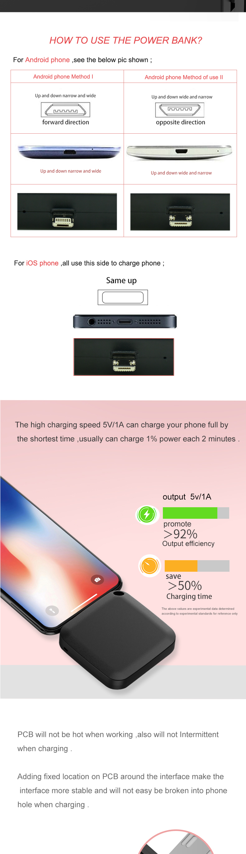 60min Charging 1500mah Disposable Power Bank 5V1A