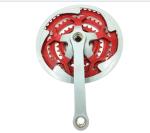 Red Color Bicycle Chainwheel Crank 3 Speed Crankset 28 38 48 T 165 MM
