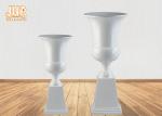 Durable Fiberglass Planters Floor Vase Glossy White