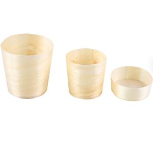 Quality 3CM Wooden Disposable Dessert Cups Outdoor Biodegradable Coffee Mug wholesale