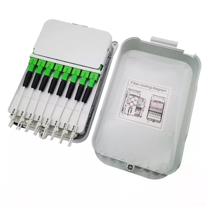 16Core Splitter FTTH Distribution Box UPC / APC Wall Mount Light Grey