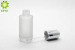 Frosted Glass Foundation Bottle , 30ml Glass Dropper Bottles For Essential Serum