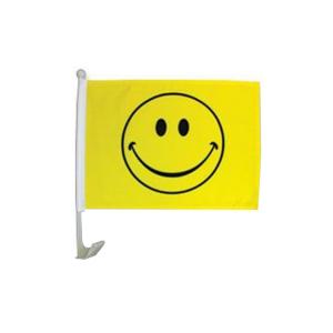 Quality Smile Flagolden car flags screen printed high quality wholesale