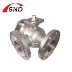 3-Way Carbon Steel Flange Ball Valve For Industrial Port Size 1/8" 1/4" 3/8"