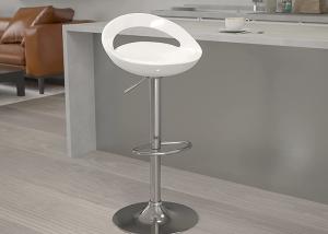 Quality Chrome Base 42*46mm Counter Height Bar Stools White ABS Plastic Hotel High Chair wholesale