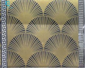 Quality 600X600MM FAN-SHAPED GOLDEN LINE DESIGNS DECORATIVE FLOOR AND WALL TILES ANTI-SLIP PORCELAIN TILE wholesale