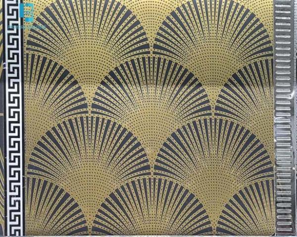 600X600MM FAN-SHAPED GOLDEN LINE DESIGNS DECORATIVE FLOOR AND WALL TILES ANTI