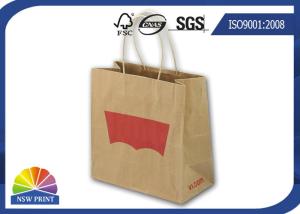 Quality Recycled 4C Logo Printing Brown Kraft Paper Bags Shopping Bags With Paper Handle wholesale