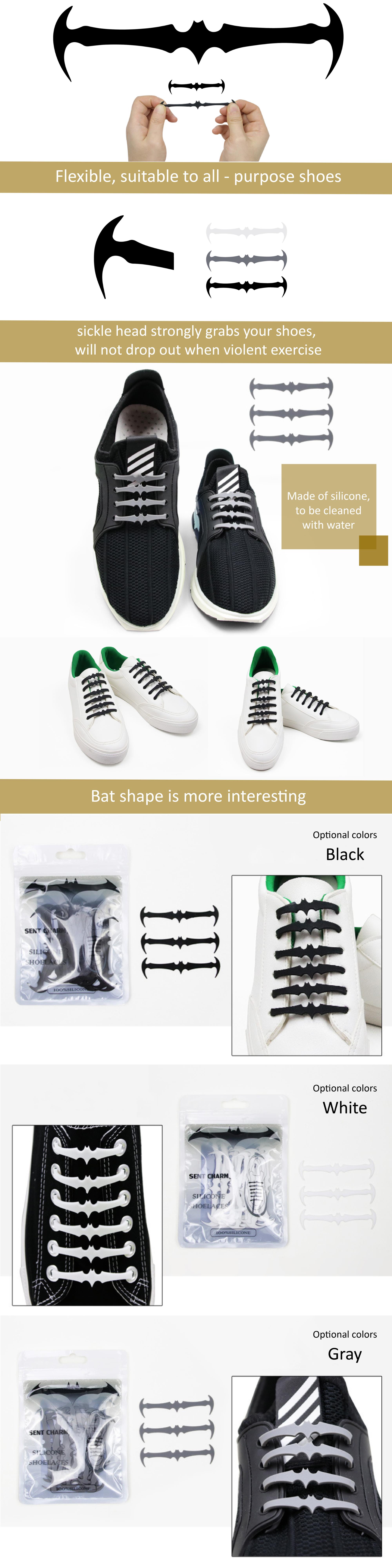 Custom Printed Design Rainbow Silicone Gifts No Tie Curly Elastic Shoelaces