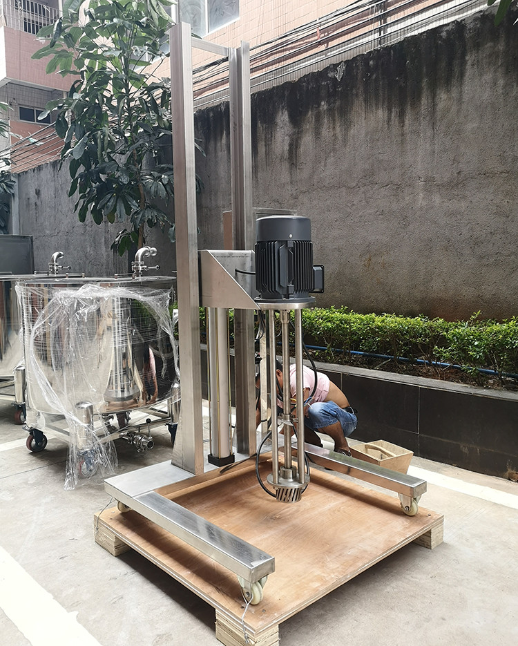 Cosmetic Mixer Pneumatic/Electric Lifting Disperser Iron Movable Mixing Homogenizer