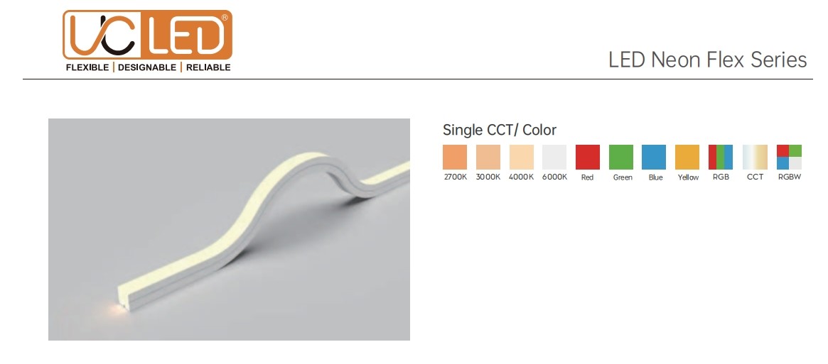 High Tensile Strength Top Bend LED Neon Flex Light Salt Acid Resistant 120° Beam Angle