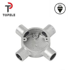 Quality Four Way Terminal Circular Junction Box Malleable BS4568 BS31 wholesale