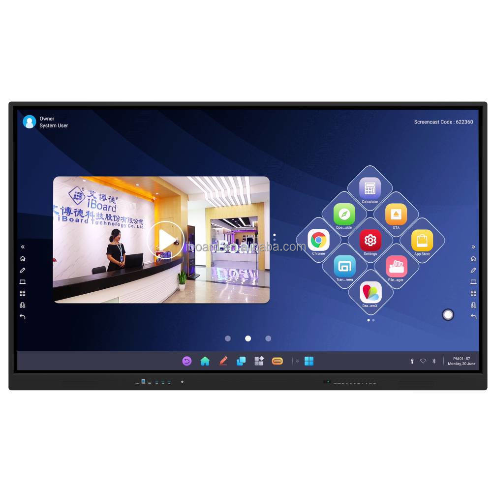 Muilty Touch 86 Inch Iboard Interactive Whiteboard All In One Touch Monitor Android 8.0 Version