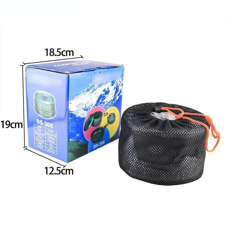 Outdoor Non Stick Camping Cookware Mess Kit Aluminum Picnic Cooking Pot Set